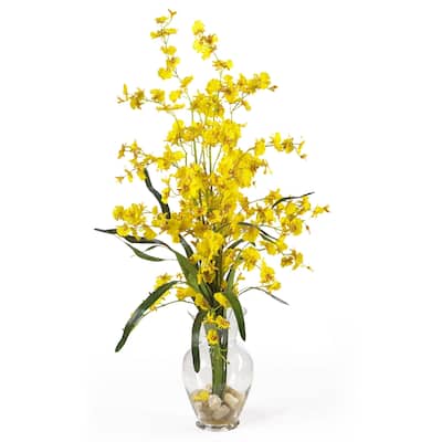 Silk Orchid Arrangement with Vase - Realistic Faux Flowers for Home Decor - 31