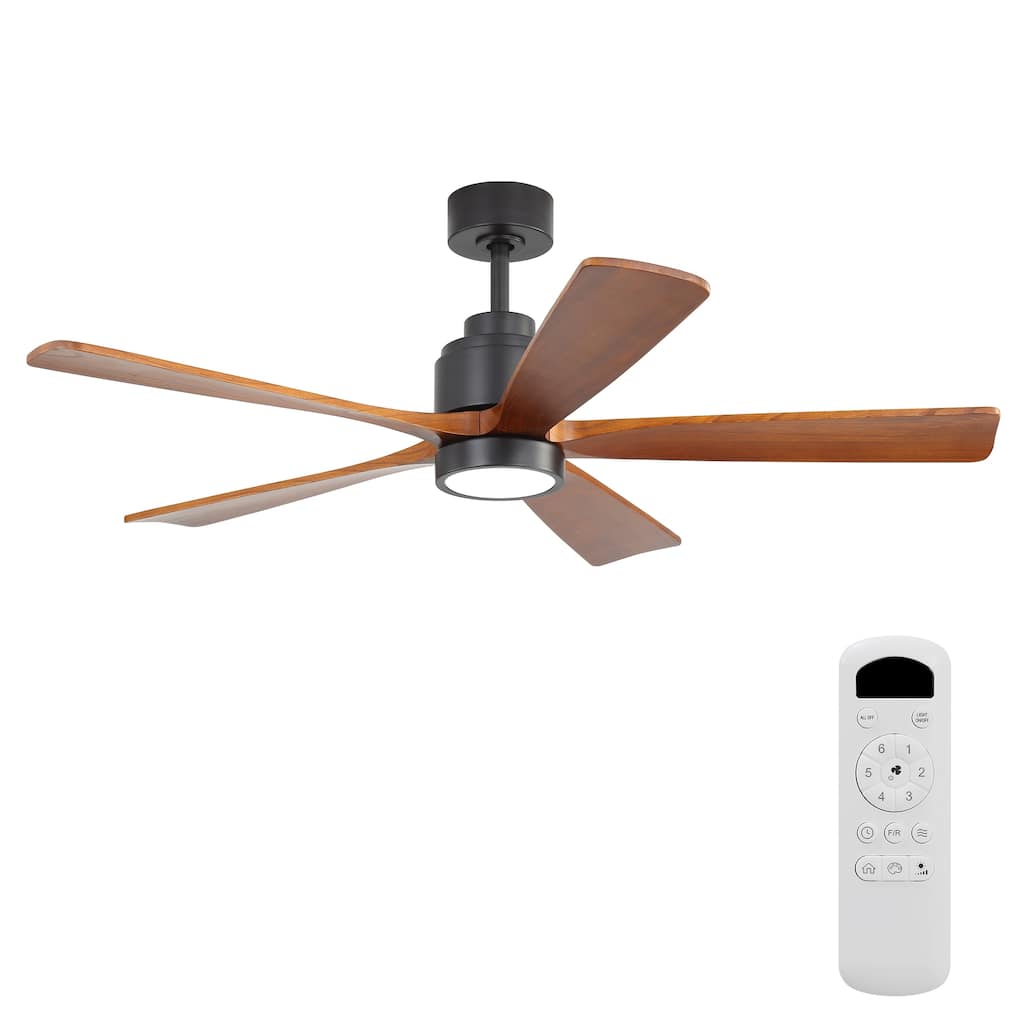 52 Inch Ceiling Fan with Blades 18W Three Color Dimmable Light Memory Function & Reversible Motor