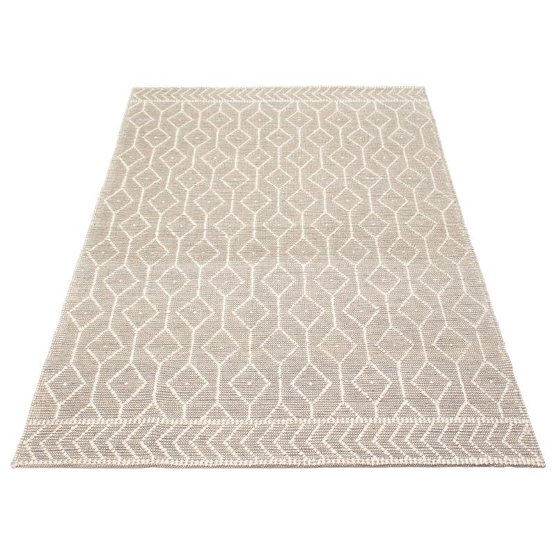 ECARPETGALLERY Braid weave Sienna Brown Wool Rug - 6'0 x 9'4