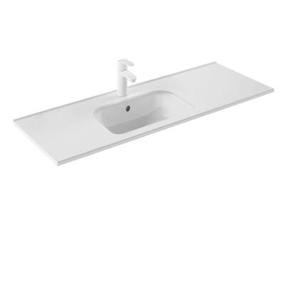 WS Bath Collections Slim 120 Slim 47-3/16" Rectangular Ceramic Drop In