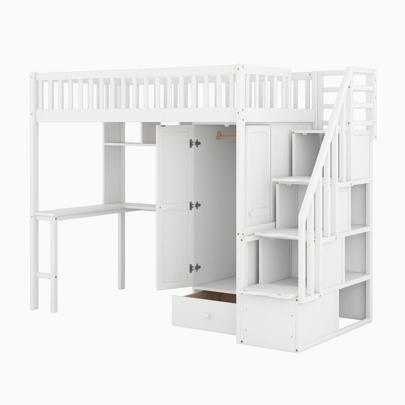 Loft Bed with Bookshelf