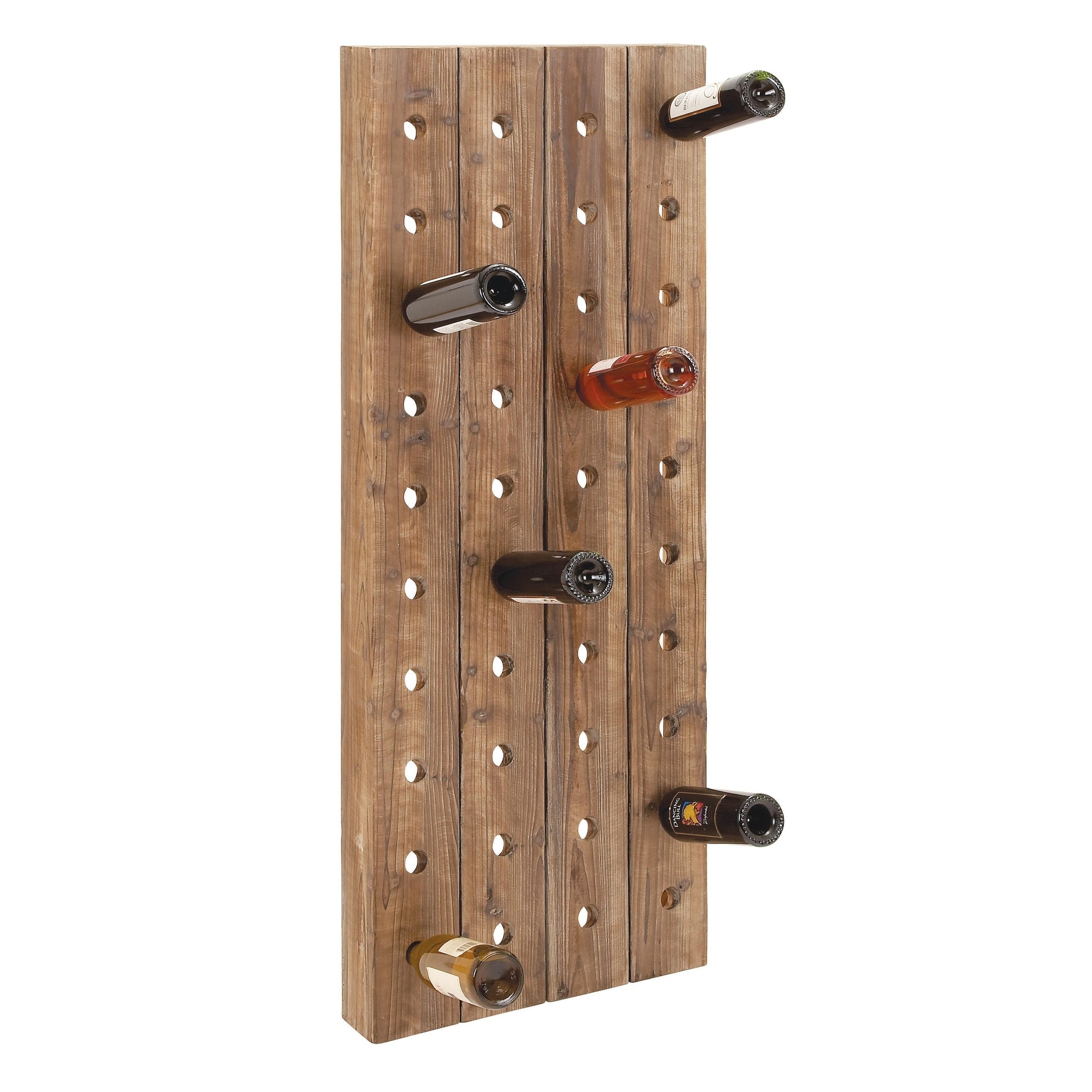 Wood Wall Wine Rack - Brown - Roche River Decor