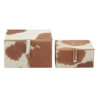 Leather Natural Box (Set of 2)
