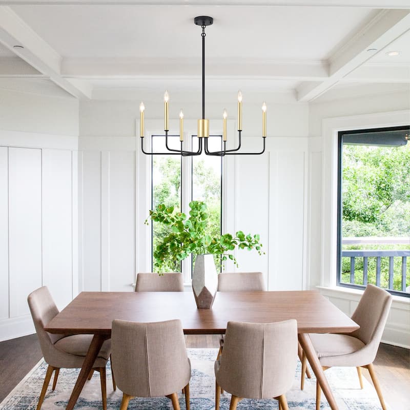 6-Light 29.52-inch Farmhouse Candle Chandelier for Foyer Kitchen Bedroom