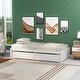preview thumbnail 18 of 21, Twin Platform Bed with 2 Drawers, Solid Wood Storage Platform Sofa Bed Frame for Living Room & Bedroom, No Box Spring Needed