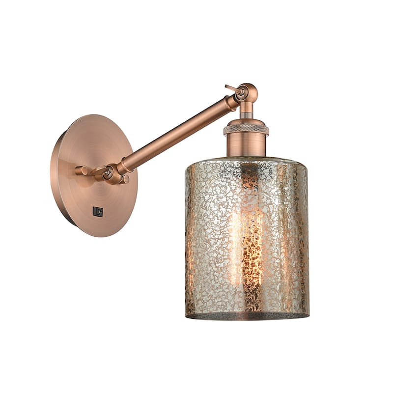 Innovations Lighting 317-1W-12-6 Cobbleskill Sconce Cobbleskill 12" - Antique Copper / Mercury