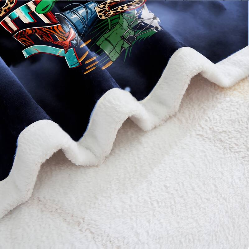 "Real Cool Dad" Fleece Blanket, Father's Day Gift for Fisherman Fishing Lover