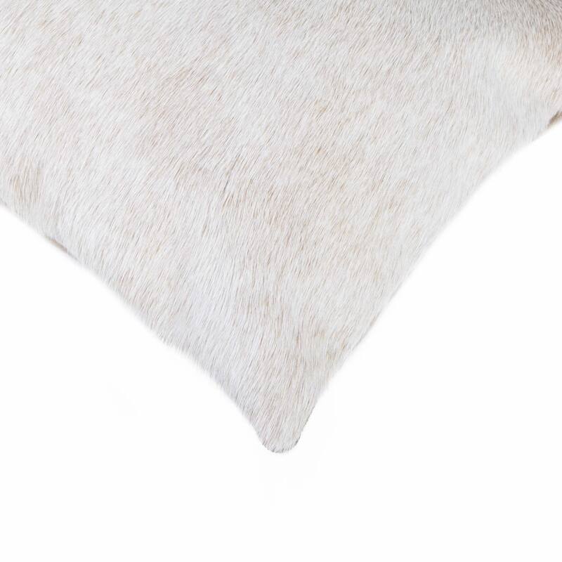 HomeRoots 12" X 20" Natural Cowhide Lumbar Throw Pillow - 12 x 20