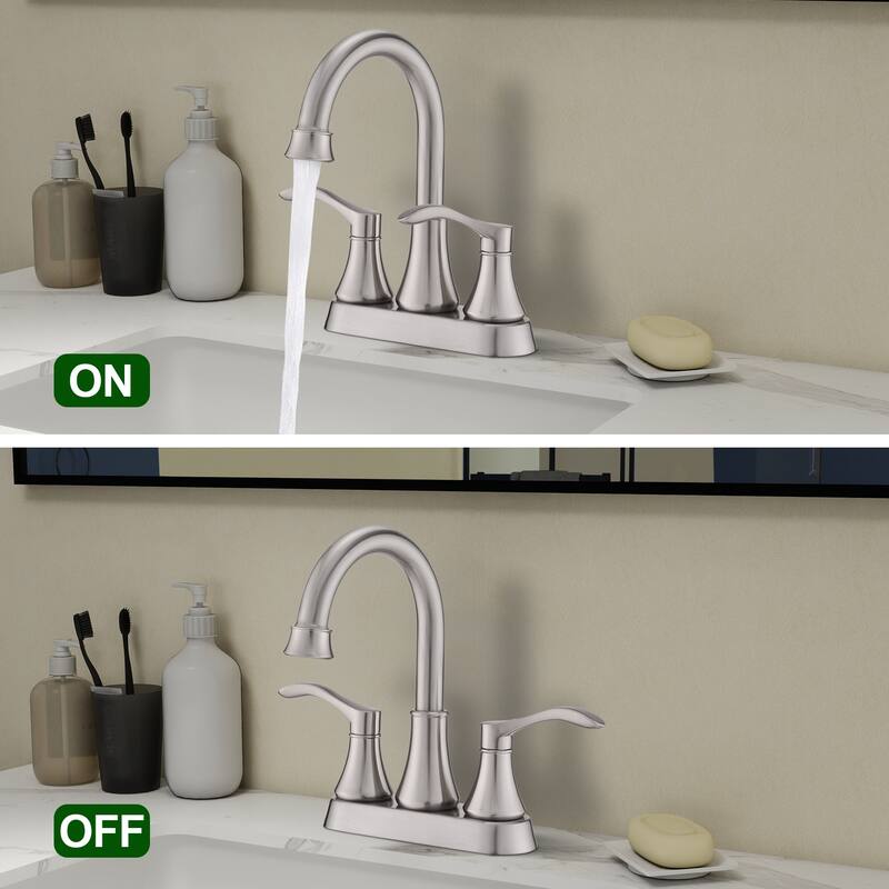 Topcraft Two Handle Bathroom Sink Faucet with Pop-Up Drainer