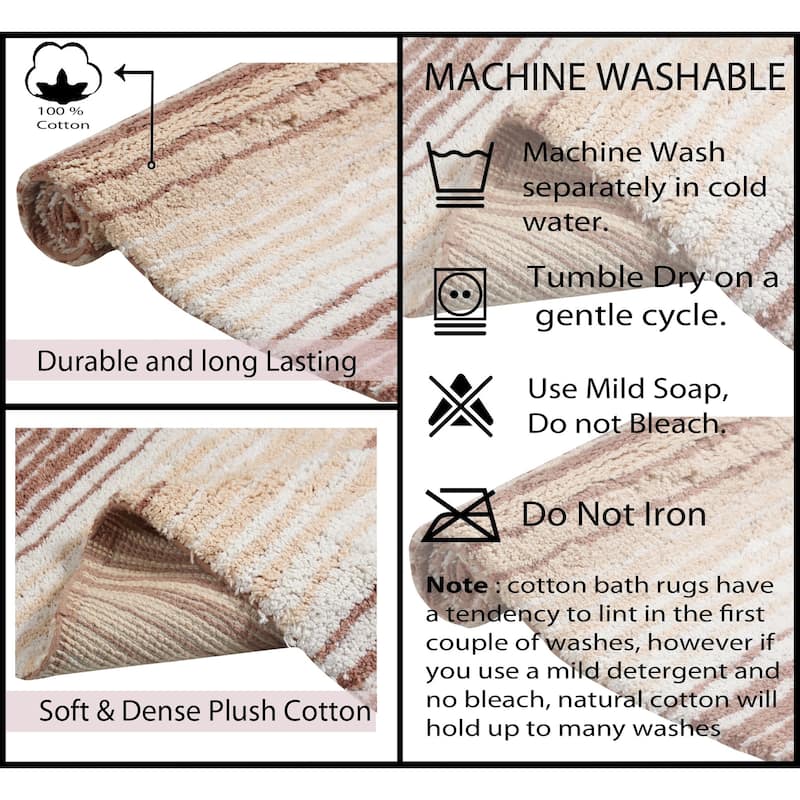 Gradiation Collection Absorbent Cotton Machine Washable Bath Rug