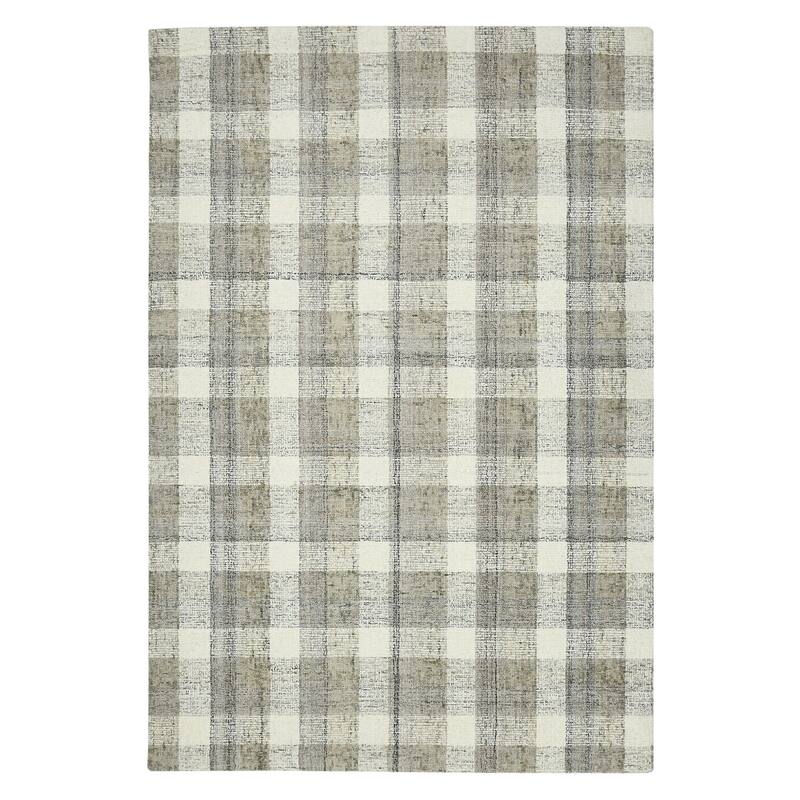 HomeRoots Plaid Transitional Rectangle Area Rug - 36.00 in. x 24.00 in. x 0.45 in.