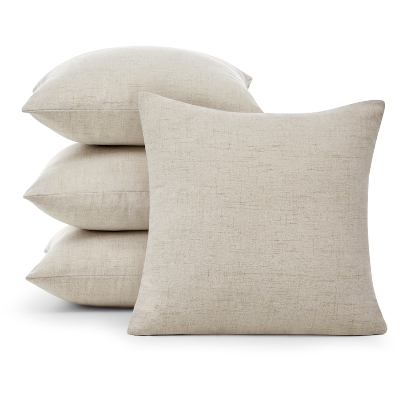 Deconovo Faux Linen Throw Pillow Covers 4 PCS(Cover Only)