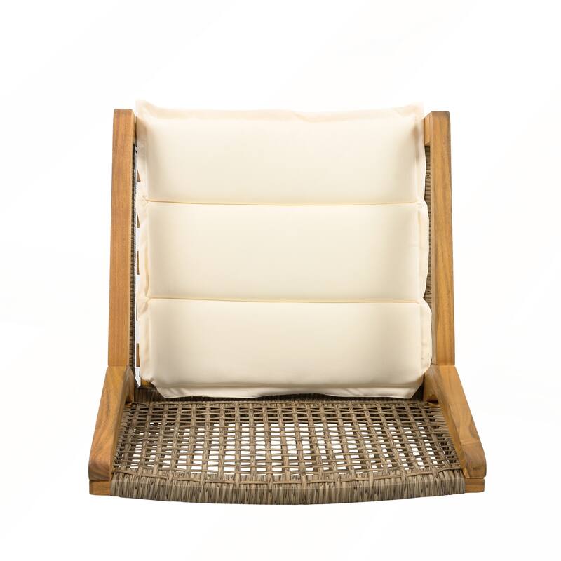 Durable Acacia Wicker Outdoor Dining Chair Set