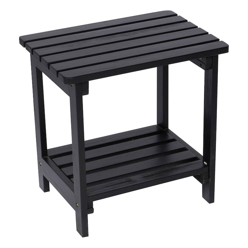Laguna Adirondack Weather-Resistant 19.75" Wood 2 Tier Side Table by Porch & Den