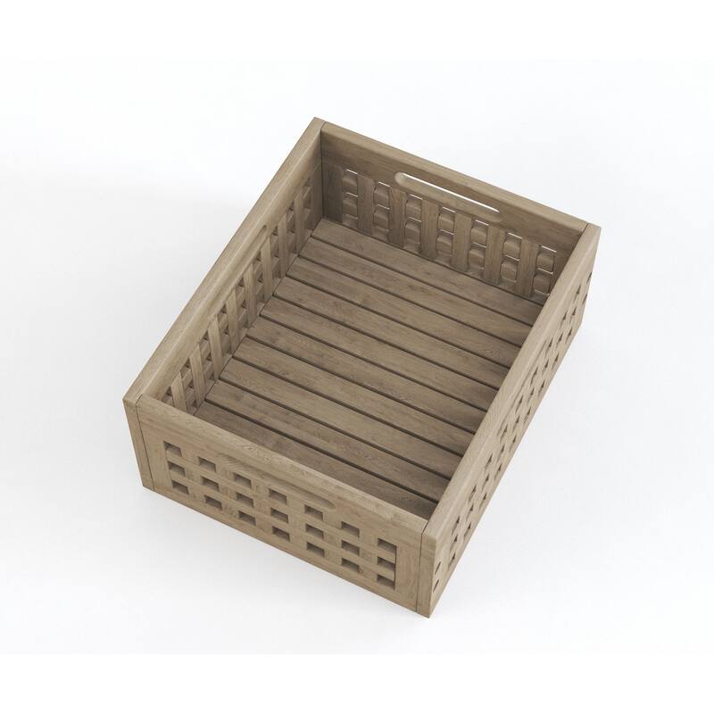 Grate Teak Storage Bin