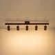 preview thumbnail 35 of 33, 4-Light Walnut Wood Grain Adjustable Linear Track Light 39.4in