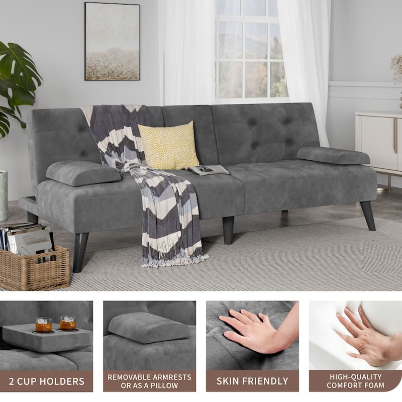 Futzca 64" Small Loveseat, 3 in 1 Cute Convertible Sofa Bed