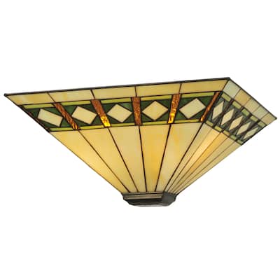 Meyda Tiffany 17" Square Diamond Band Mission Replacement Shade