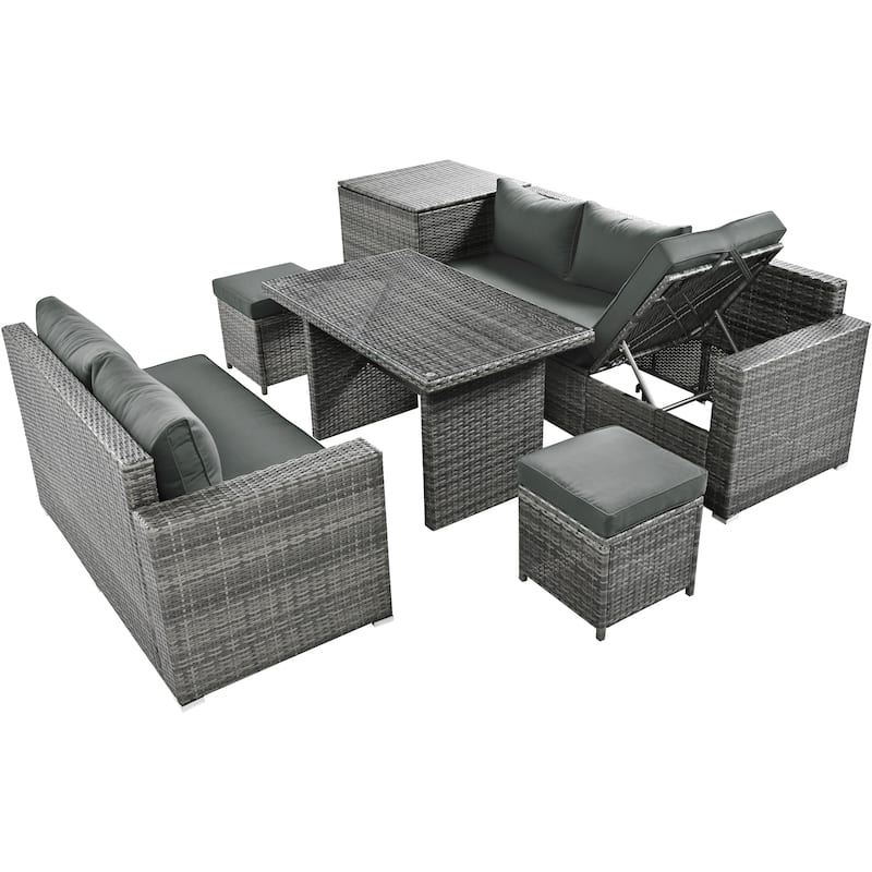 Outdoor 6-Piece All Weather PE Rattan Sofa Set
