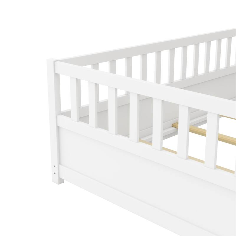Twin Size Floor Bed with Super High Security Barrier