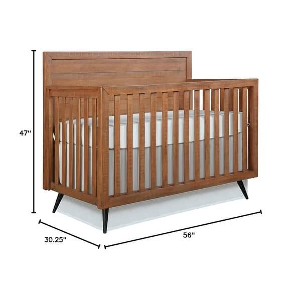 dimension image slide 0 of 2, Evolur Stilnovo Mid Century 4-in-1 Convertible Crib