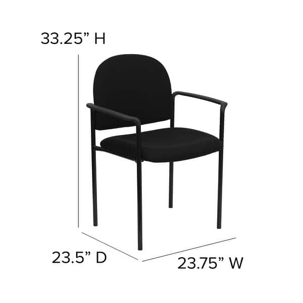 dimension image slide 1 of 4, Comfort Stackable Steel Side Reception Chair with Arms
