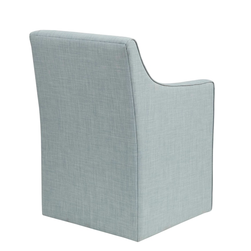 1 Piece Fabric Armrest Dining Chair Seat Sofa w/ Hidden Mobile Casters
