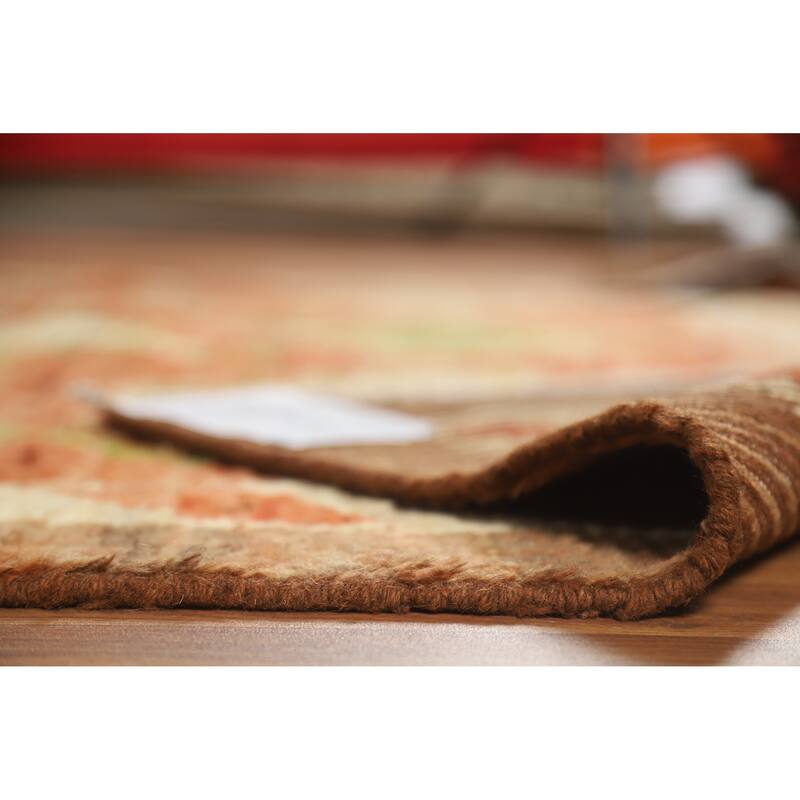 Moroccan Oriental Area Rug Handmade Orange Geometric Wool Carpet - 6'10" x 9'9"