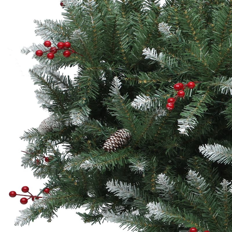 6/7.5FT Prelit Frosted Green Christmas Tree with Remote