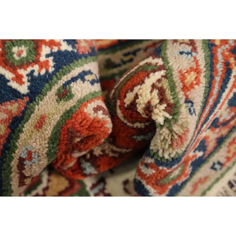 Hand Knotted Oriental 100% Wool Carpet Traditional Medallion Beige & Ivories Heriz (serapi) Area Rug - 5' 2'' X 2' 11''
