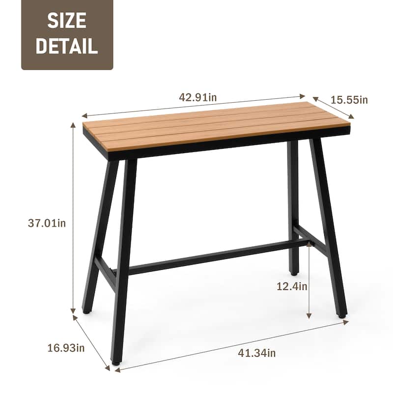 Pellebant Outdoor Bar Table Patio Rectangular