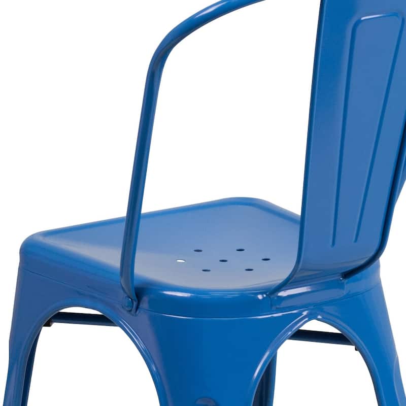 Metal Indoor/ Outdoor Stackable Bistro Chair (Set of 4)