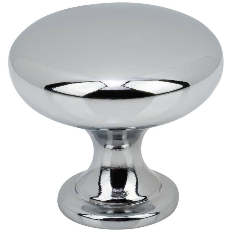 DesignPerfect DPA25R28K Classic Pack of (25) - 1-3/16" Round Smooth - Polished Chrome