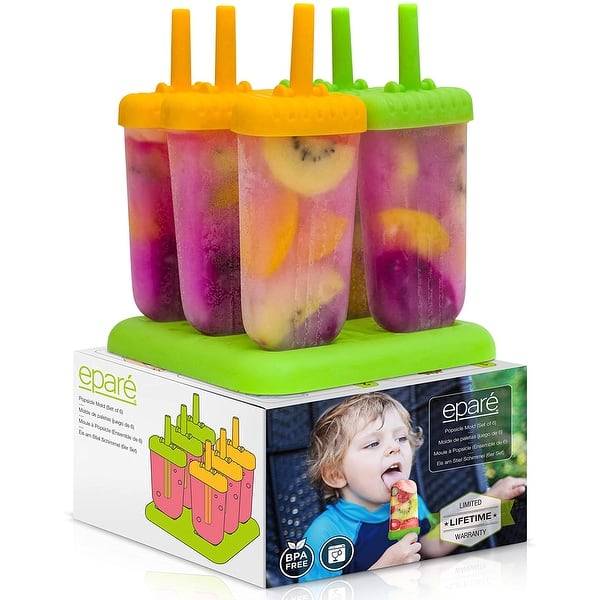Popsicle Ice Mold Maker Set - 6 Pack No BPA Reusable Ice Cream DIY Pop  Molds Holders with Tray and Sticks Popsicles Maker Fun for Kids and Adults  Best