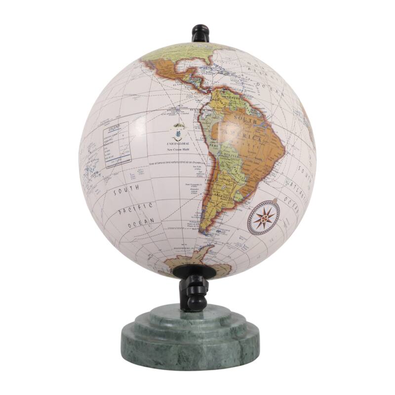 Marble Resin Globe Modern Contemporary - 9" Green/Black - 9.0"