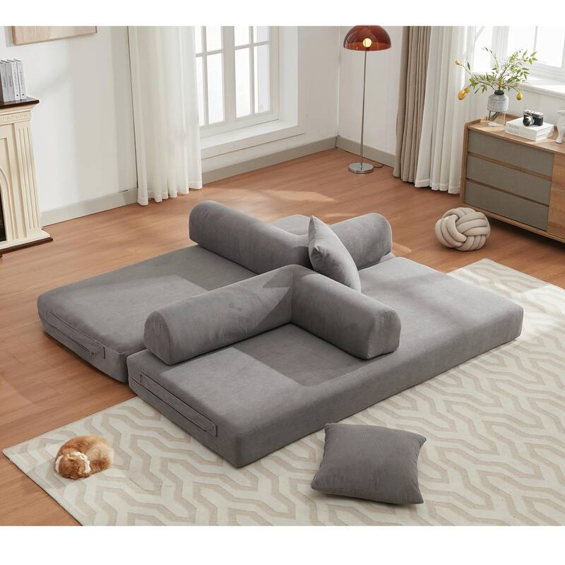 Folding Convertible Sleeper Sofa Bed with Modular Design for Living Room or Guest Room