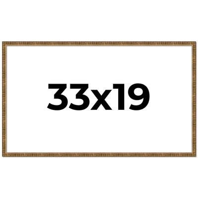 33x19 Frame Gold Kingsley Distressed Solid Wood Picture Frame Width