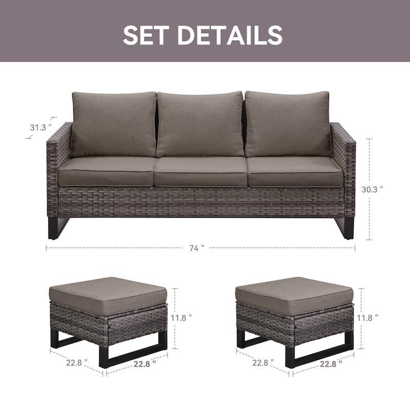 6-Seater Outdoor Sectional Sofa Chair Set