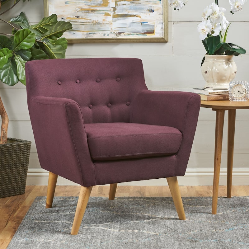 Meena Button-tufted Fabric Club Chair by Christopher Knight Home - Plum