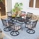 preview thumbnail 28 of 38, MAISON ARTS 7-Piece Patio Dining Set Steel Panel Table & 6 Dining Arm Chairs