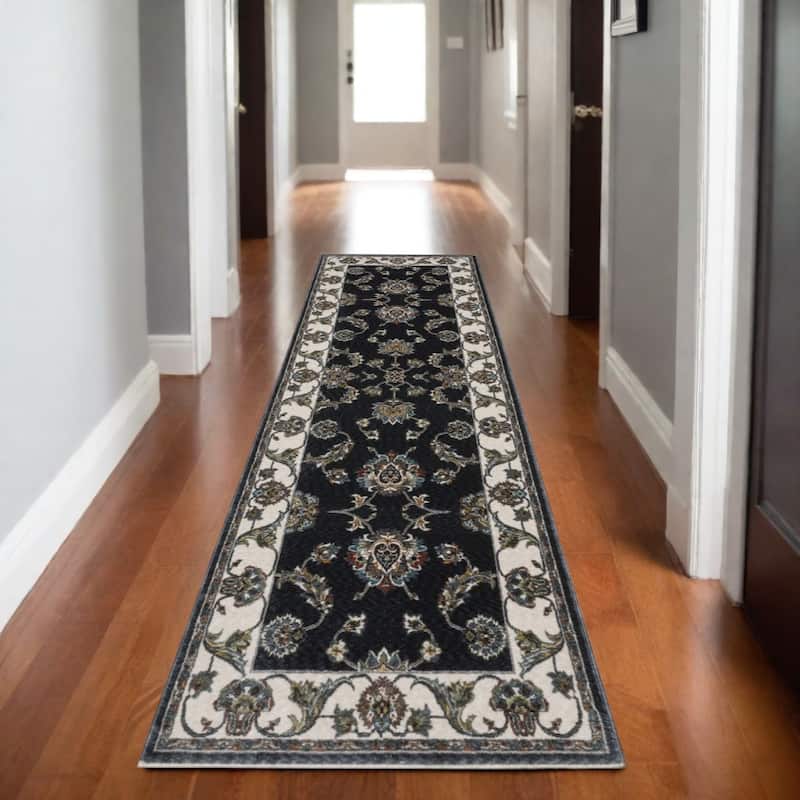 HomeRootsOriental Traditional Rectangle Area Rug - 92.52' X '26.77' X '0.47
