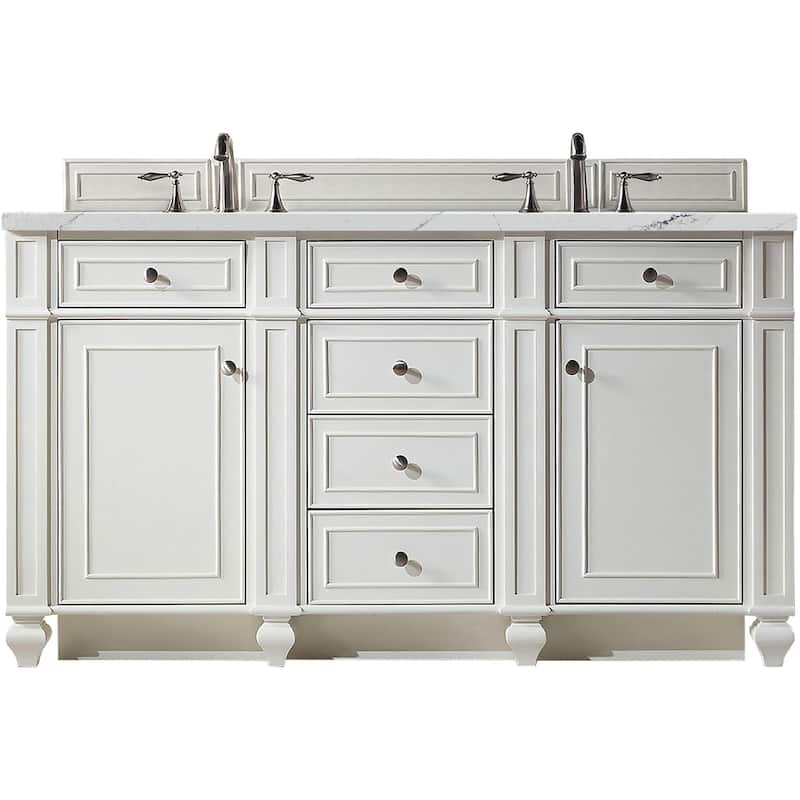 James Martin Vanities 157-V60D-FENC Bristol 60" Free Standing Double - Bright White