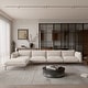 preview thumbnail 21 of 27, Modern Minimalist Upholstered Couches, 147" 4-Seater Cloud Modular Sectional Sofa with 2 Ottoman,U Shaped Couch for Living Room L shaped(4 seats+1ottoman)tan