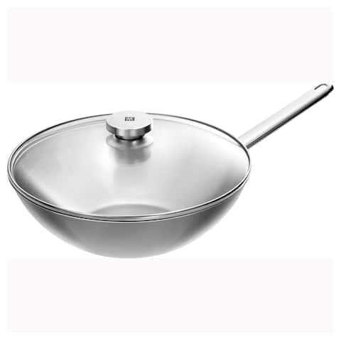 ZWILLING Plus 12-inch Stainless Steel Wok with Lid - Stainless Steel