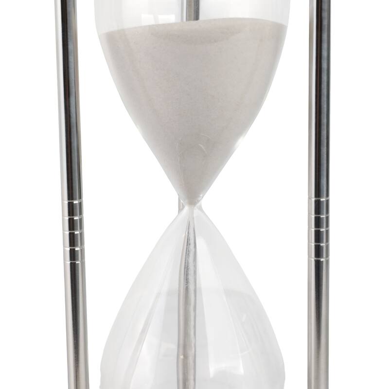 Metal Aluminum Hourglass Decorative Object Modern Contemporary Display - 5" x 5" x 11"