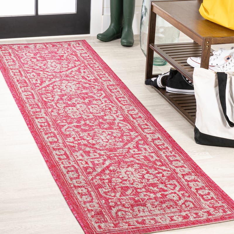 JONATHAN Y Medallion Textured Weave Indoor/Outdoor Area Rug