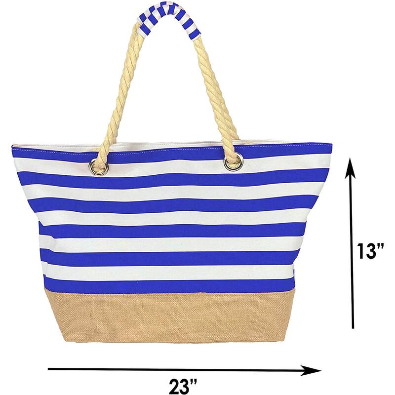 3 Piece Set Cabana Stripe, Two Beach Towel Set 32 x 62 Plus a Striped Beach Bag