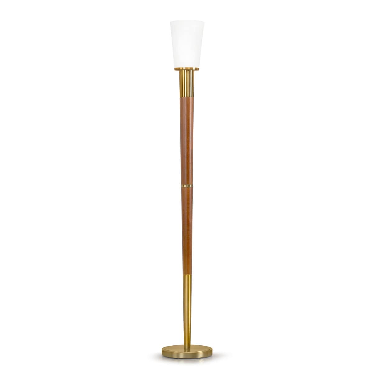 Manhattan Walnut Finish Wood/Glass Shade 72.5-inch H Torchier Floor Lamp