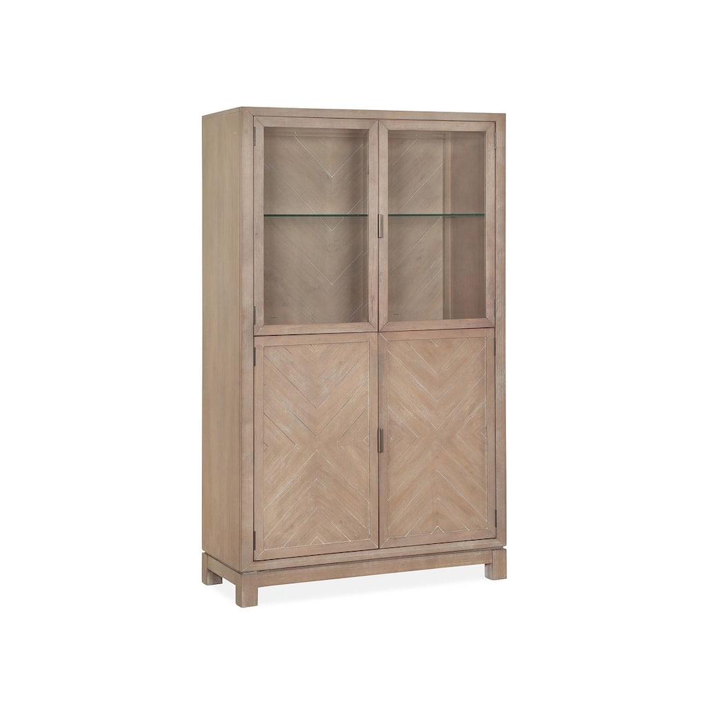 Magnussen Home Ainsley Cerused Khaki Display Cabinet - 42.13''W x 18''D x 71''H