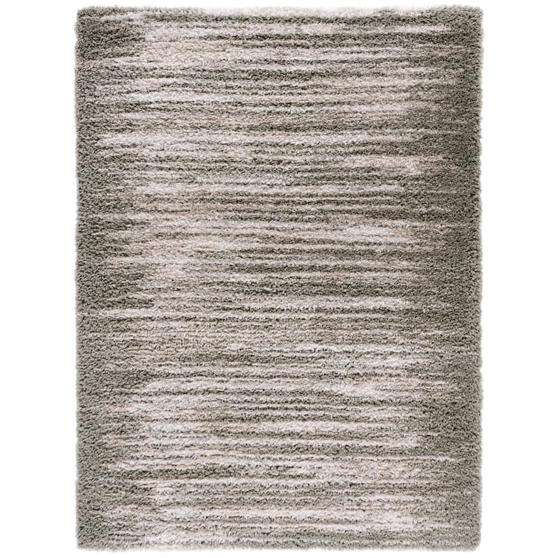 SAFAVIEH Atlantis Shag Annerose Ultra Thick Plush Rug - 4' x 6' - Green/Ivory